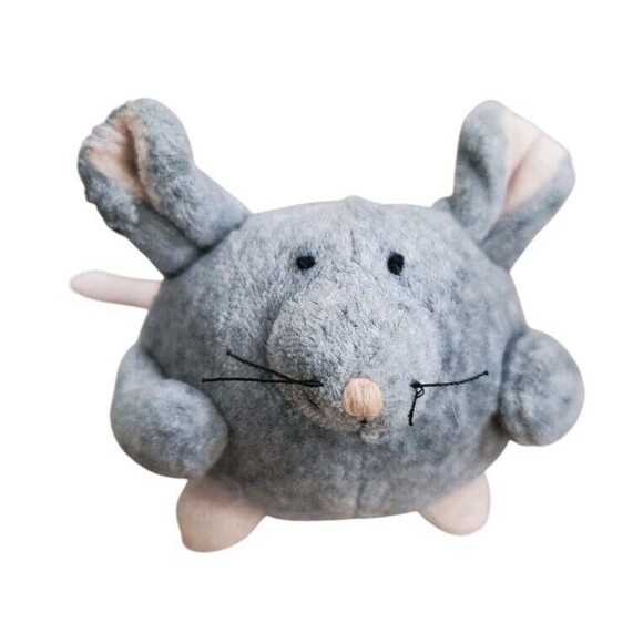 RARE Jellycat Tiny Ping Pong Mouse Mini Doormouse Plush Gray Pink Tail 2" - Picture 15 of 16